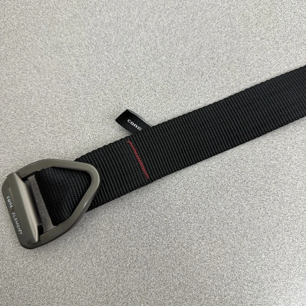 Core 4 Element Talus Nylon Belt Mens Black Silver Metal V-Ring Buckle Utility